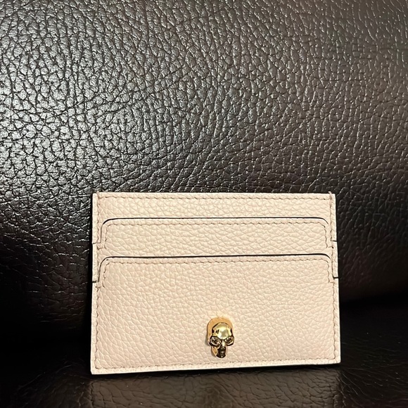 Alexander McQueen crystal eyes leather skull card holder wallet NWB - Picture 2 of 6